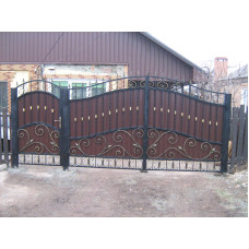 Розпашні ворота з листочками № 4