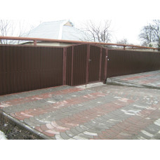 Розпашні ворота з профлиста № 16