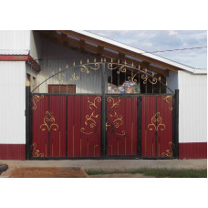 Ворота із профнастилу з елементами кування 16