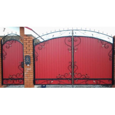 Ворота із профнастилу з елементами кування 15