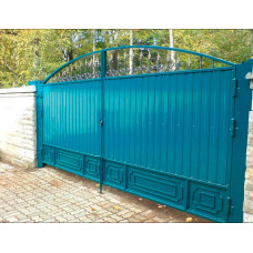 Ворота із профнастилу з елементами кування 11