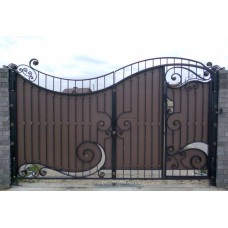 Ворота із профнастилу з елементами кування 20