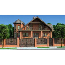 Комплекс ворот розпашних з хвірткою та парканом з профнастила