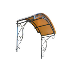 Кований козирок з дахом з полікарбонату