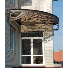 Кутовий кований козирок для балкона