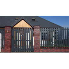 Розпашні ворота з євроштакетника G2 Розпашні ворота з євроштакетника G2