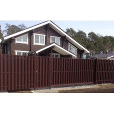 Розпашні ворота з євроштакетника G3 Розпашні ворота з євроштакетника G3