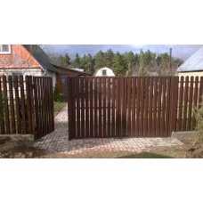 Розпашні ворота з євроштакетника G5