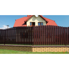 Розпашні ворота з євроштакетника G12