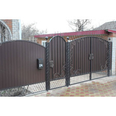 Розпашні Ворота З Хвірткою З Профнастилу