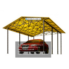 НАВІС З ПОЛІКАРБОНАТУ ДВУХСКАТНИЙ #1