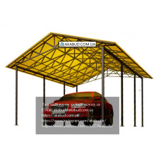 НАВІС З ПОЛІКАРБОНАТУ ДВУХСКАТНИЙ #2