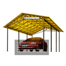 НАВІС З ПОЛІКАРБОНАТУ ДВУХСКАТНИЙ #3