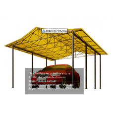 НАВІС З ПОЛІКАРБОНАТУ ДВУХСКАТНИЙ #4