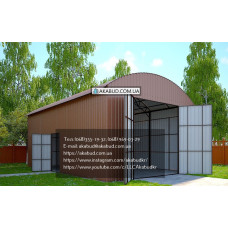 Навіс із профнастилу із зашитими стінами Навіс із профнастилу із зашитими стінами