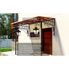 Козирок для будинку з полікарбонату S16