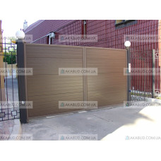 Ворота розпашні, зашивка профнастил