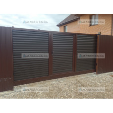 Розпашні ворота жалюзі з ламелей Р2