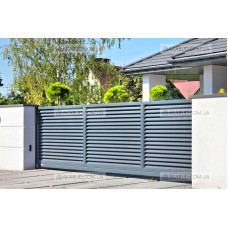 Розпашні ворота жалюзі з ламелей Р6