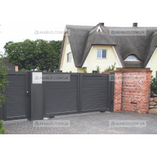 Розпашні ворота жалюзі з ламелей Р11