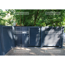 Розпашні ворота жалюзі з ламелей Р13