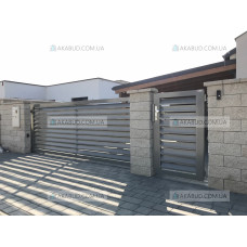 Розпашні ворота жалюзі з ламелей Р16