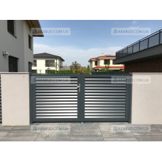 Розпашні ворота жалюзі з ламелей Р19