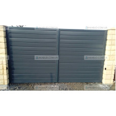 Розпашні ворота жалюзі з ламелей Р21