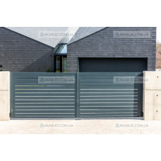 Розпашні ворота жалюзі з ламелей Р22