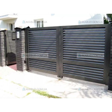 Розпашні ворота жалюзі з ламелей Р24