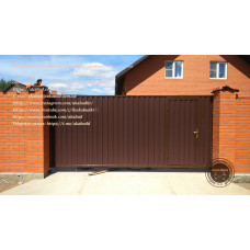 Ворота відкатні з профнастилу