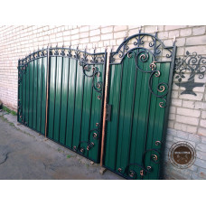 Ворота з профнастила, ковані ворота Ворота з профнастила, ковані ворота