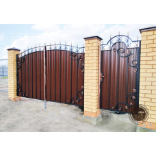 Ковані ворота з профнастилом, ворота з профнастилу