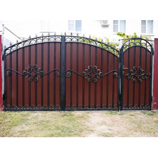 Розпашні Ворота з Кованими Елементами №26