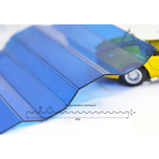 Полікарбонат профільований (трапеція) 0.8мм синій OSCAR-PR-SOLID Сербія