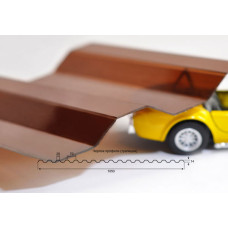 Полікарбонат профільований (трапеція) 0.8мм бурштин OSCAR-PR-SOLID Сербія