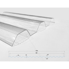 Полікарбонат профільований (трапеція) T 76/18 0.9мм ПРИЗМА прозорий TOPLIGHT Італія