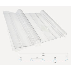 Полікарбонат профільований (трапеція) T 250/40 Izopan Isocop 1.5мм прозорий TOPLIGHT Італія