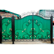 Ворота з металевим листям та вензелями "Діляна"